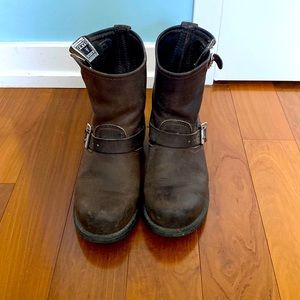 Frye Distressed Brown Leather Engineer 8R Boots